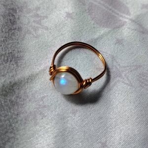 Gold Wire Wrapped Moonstone Ring